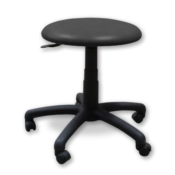 adjustable mobile therapy stool black