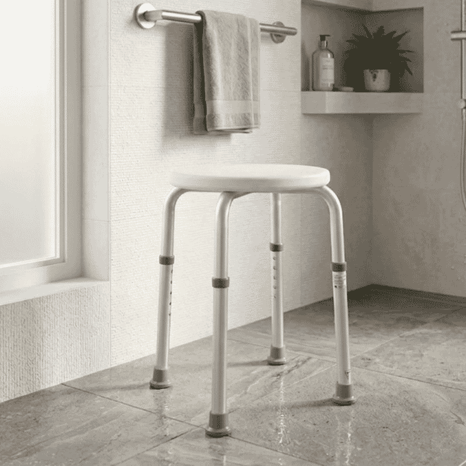 adjustable moulded shower stool lifestyle