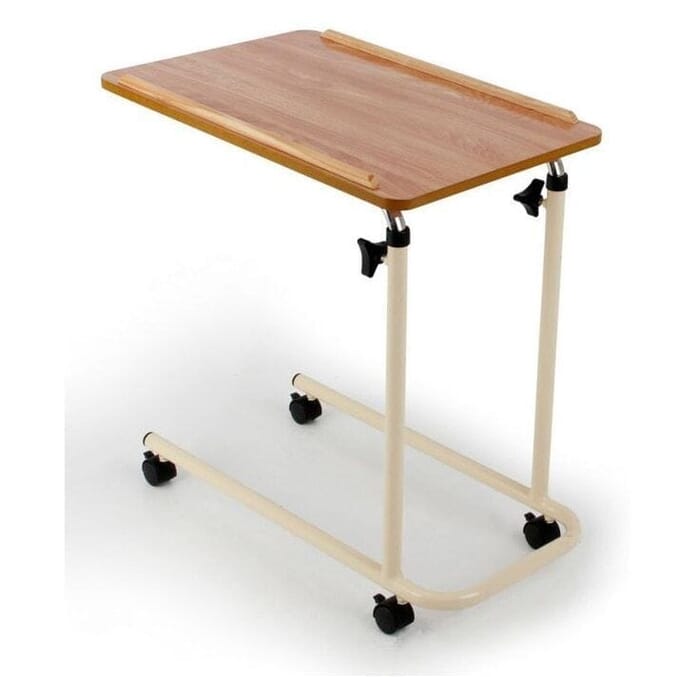 adjustable overbed chair table with castors
