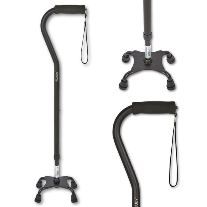 adjustable quad walking sticks black