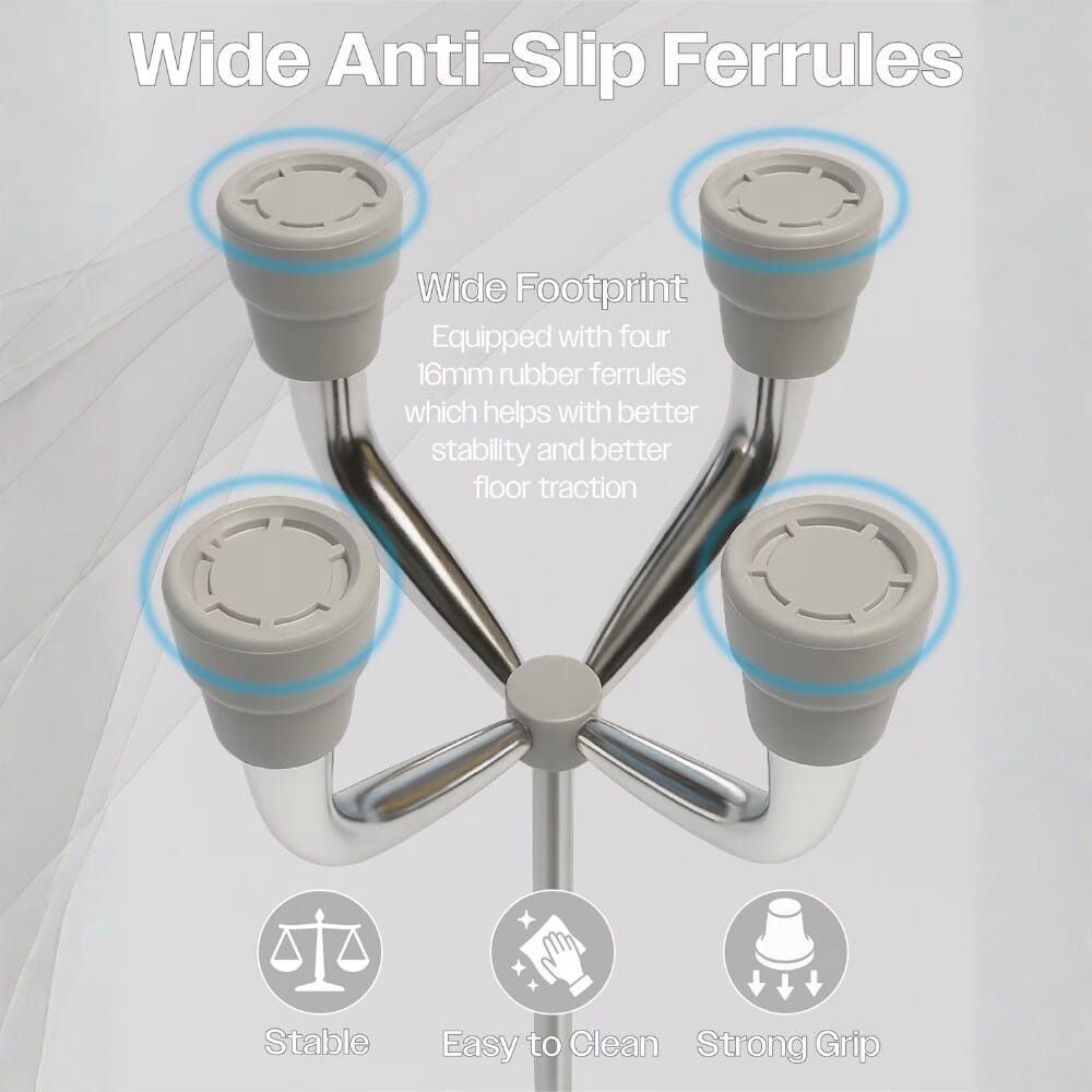 adjustable small base walking stick quadruped anti slip