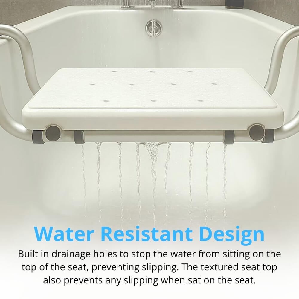 adjustable suspended bath seat drain