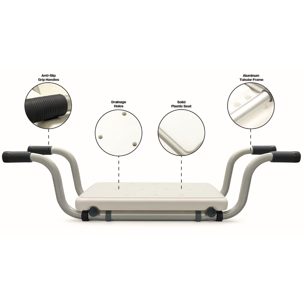 adjustable suspended bath seat features
