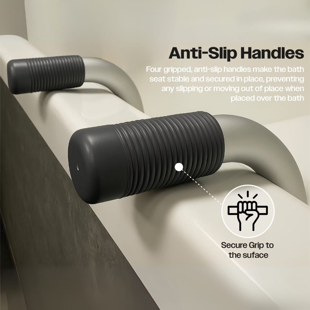 adjustable suspended bath seat grip