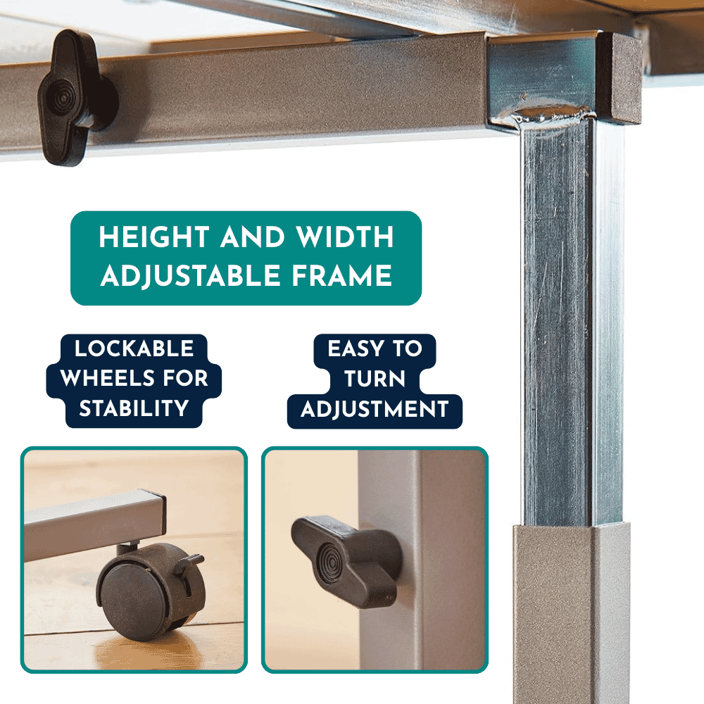 adjustable tilting over bed table width adjustable