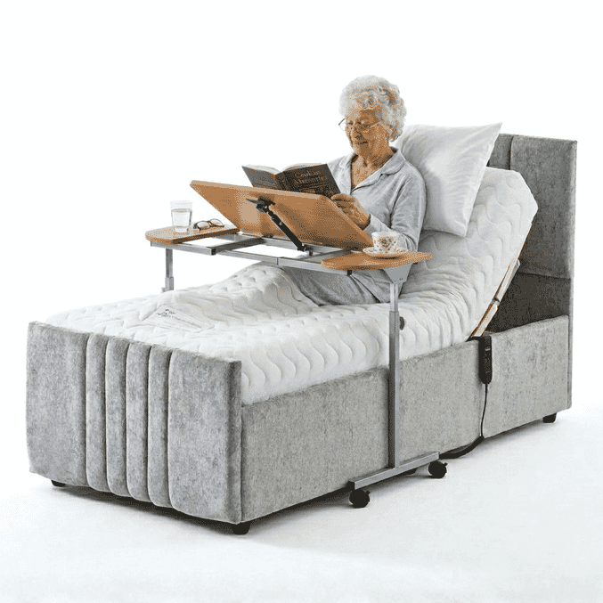 adjustable tilting over bed table
