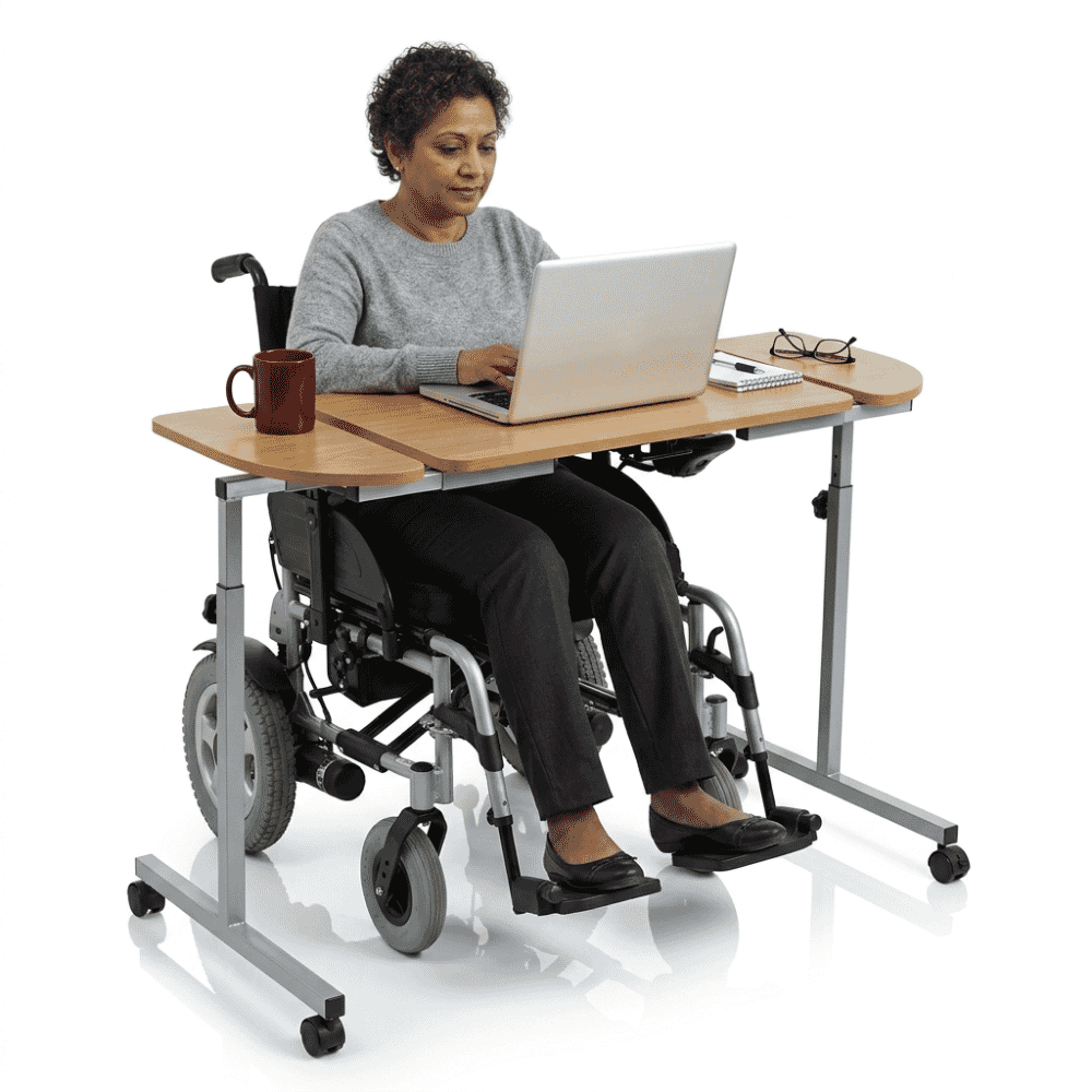 adjustable tilting wheelchair table laptop