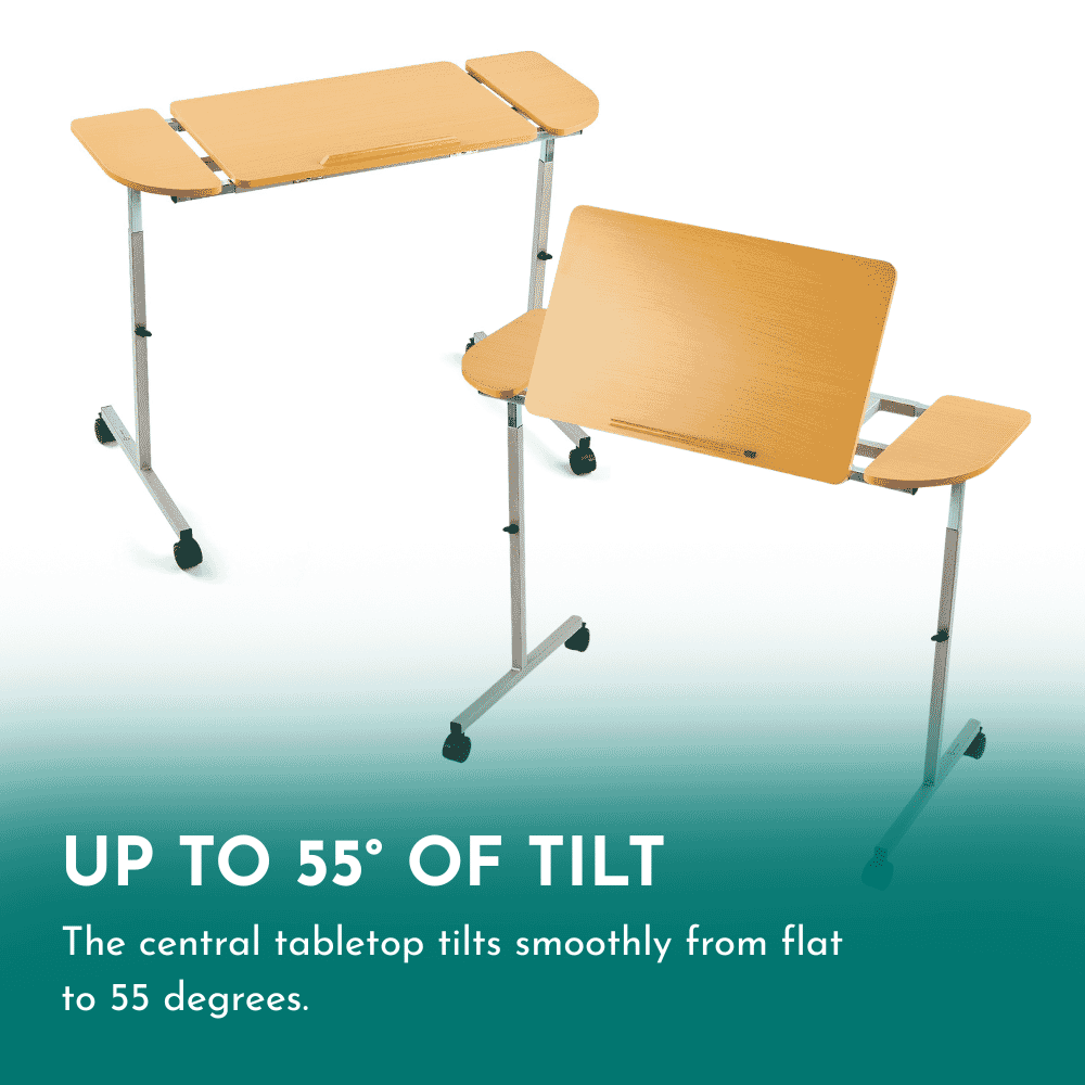 adjustable tilting wheelchair table tilt amount