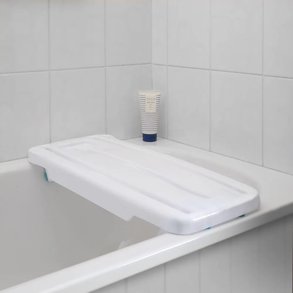 adjustable width bath board in use
