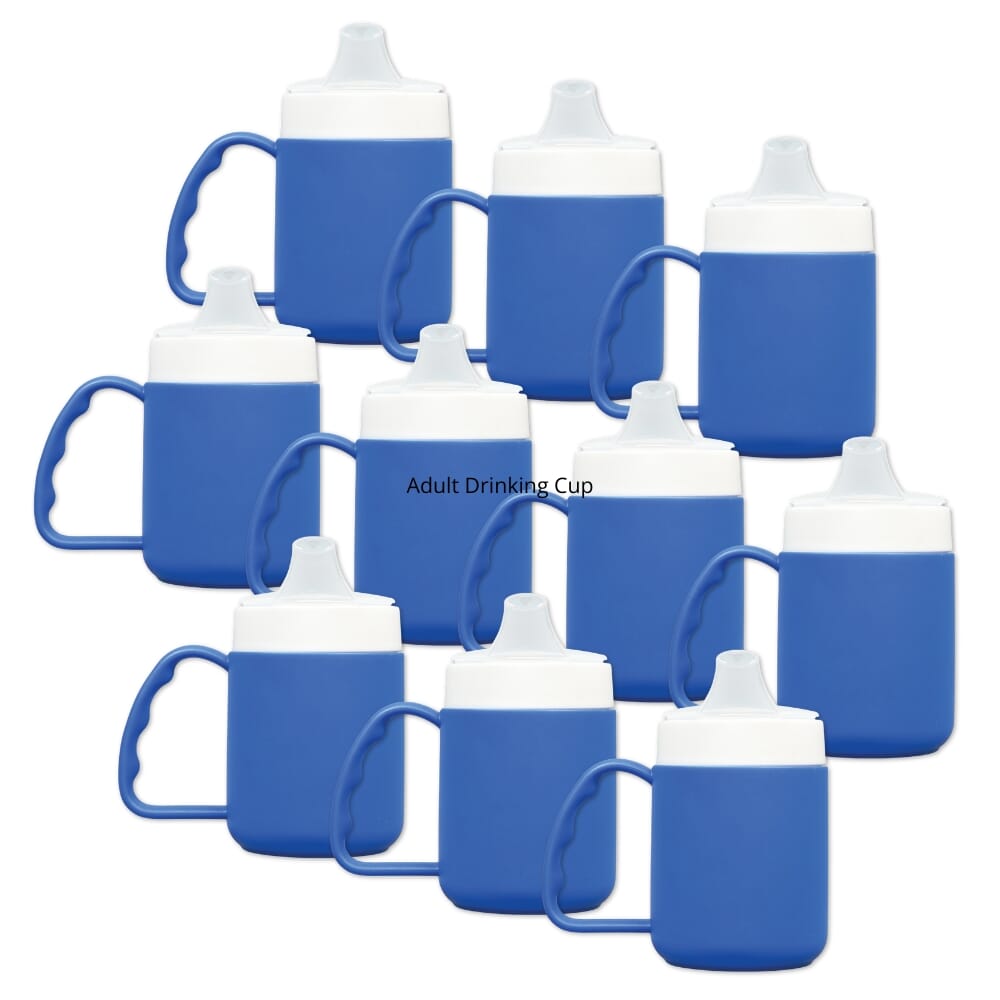 adult drinking cup blue pack of 10