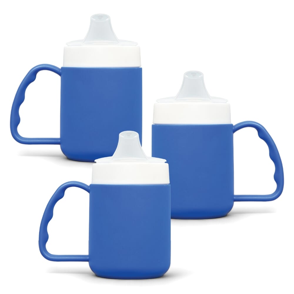 adult drinking cup blue pack of 3