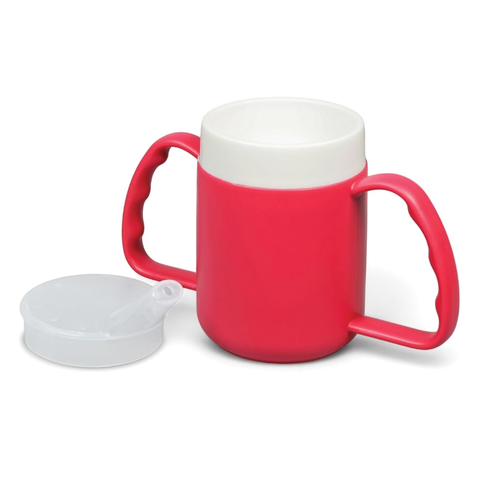 adult drinking cup red lid