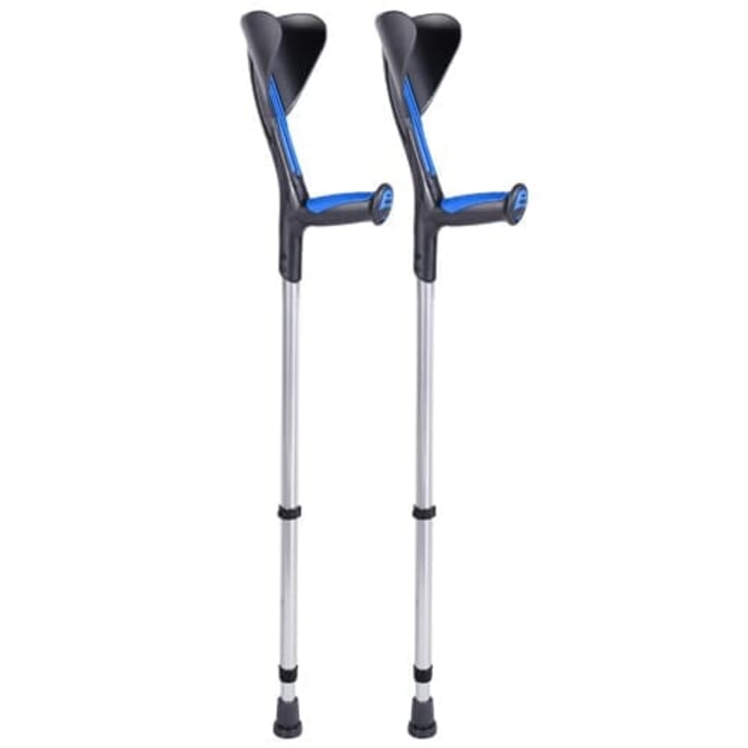 advance texture elbow crutches blue