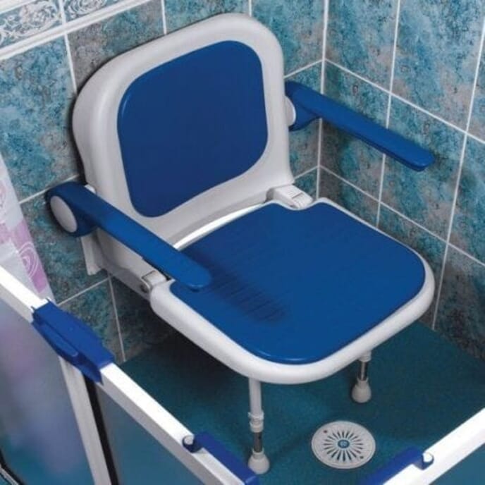 advanced wall mounted shower seat padded