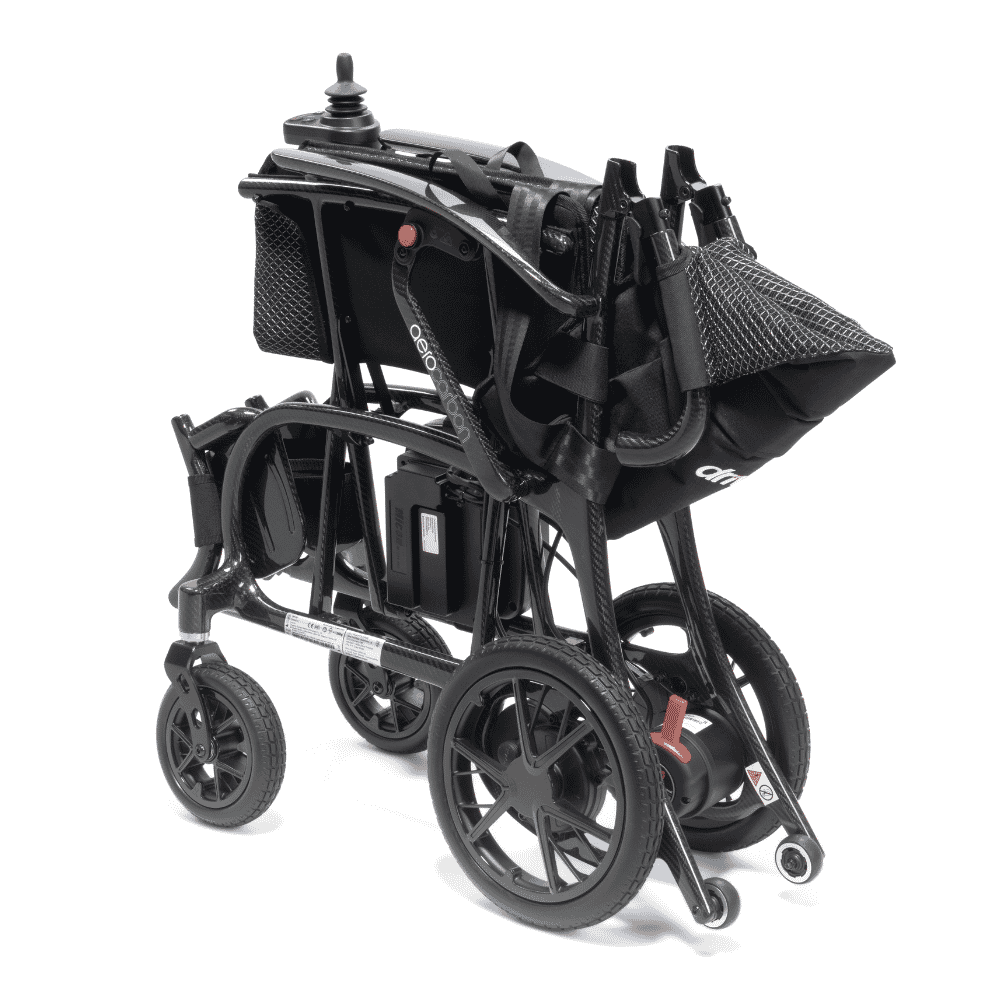 aerocarbon folding electric wheelchair folded compact