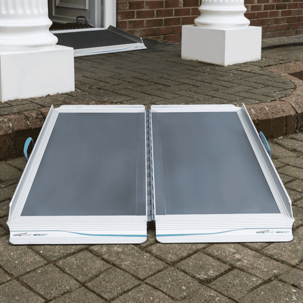 aerolight xtra portable folding wheelchair ramp in situ