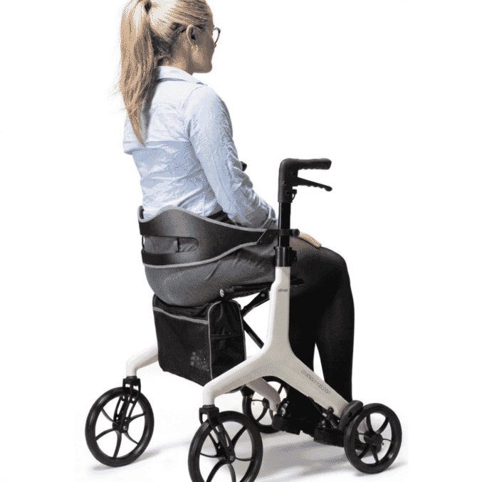 aerowalk carbon fibre rollator cream in use