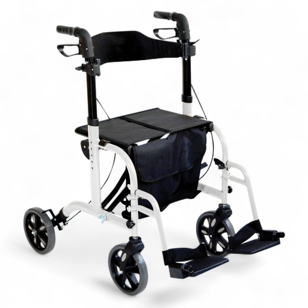 aidapt duo rollator and transit chair white