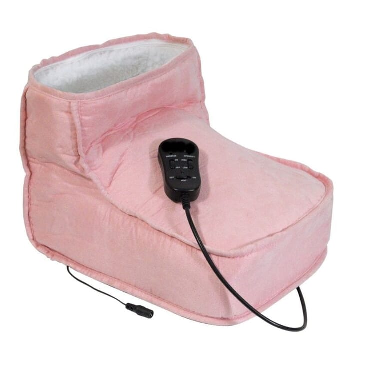 aidapt electric dual speed soft massaging foot boot with heat pink