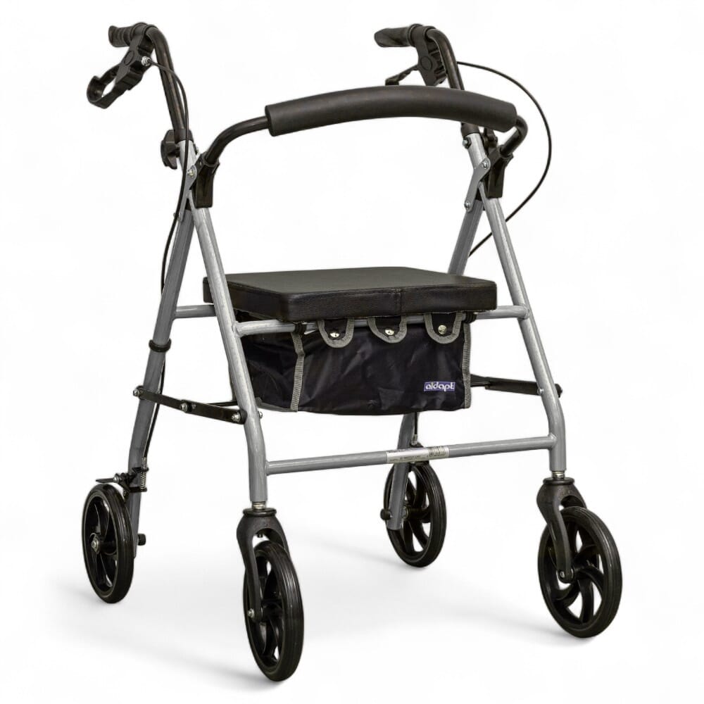 View Four Wheeled Rollator with Bag Silver information