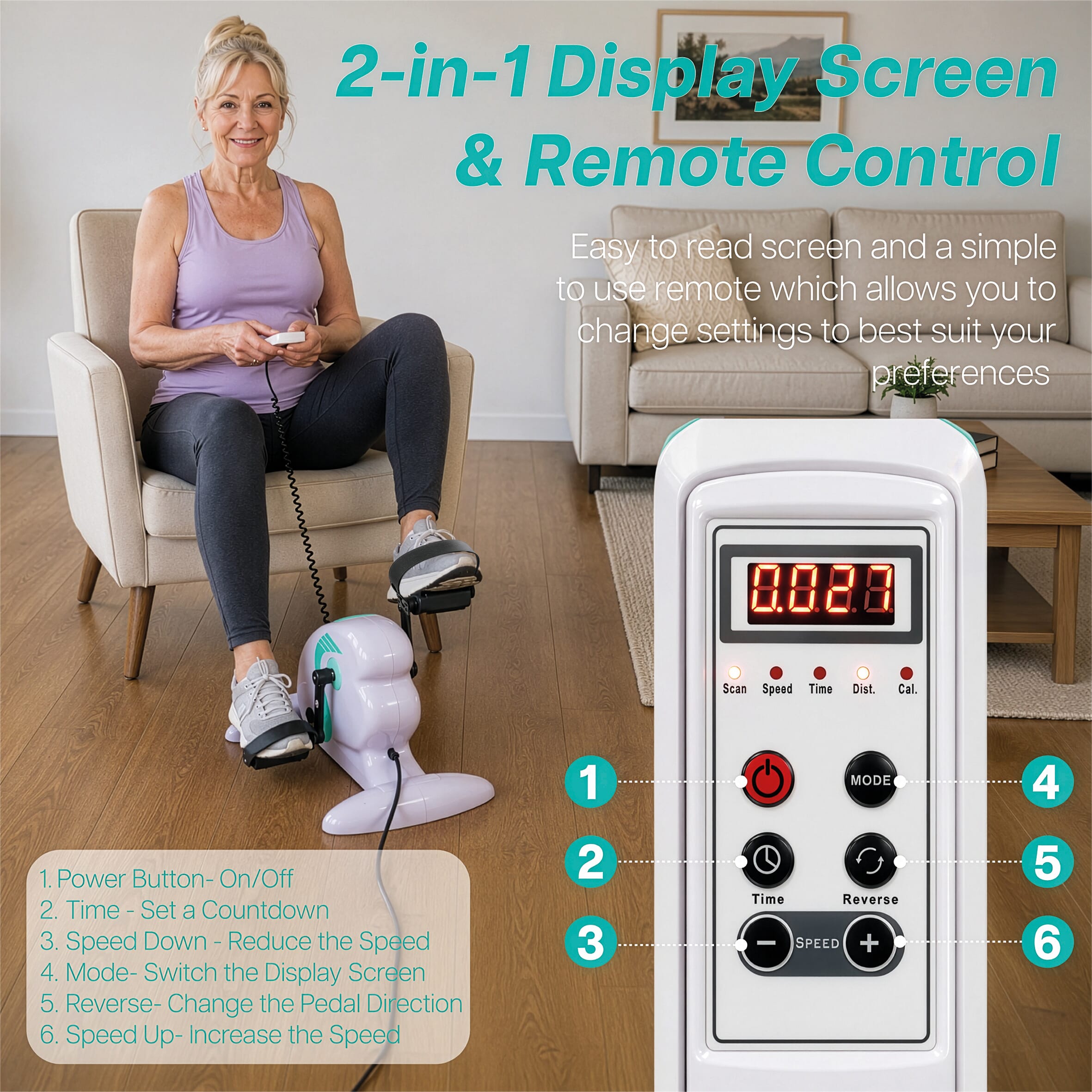aidapt motorised electric mini exercise bike 12