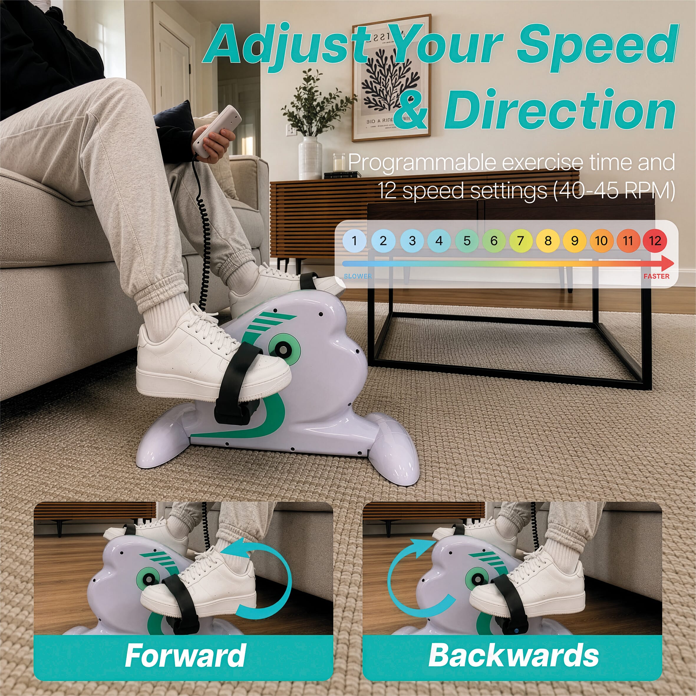 aidapt motorised electric mini exercise bike 9