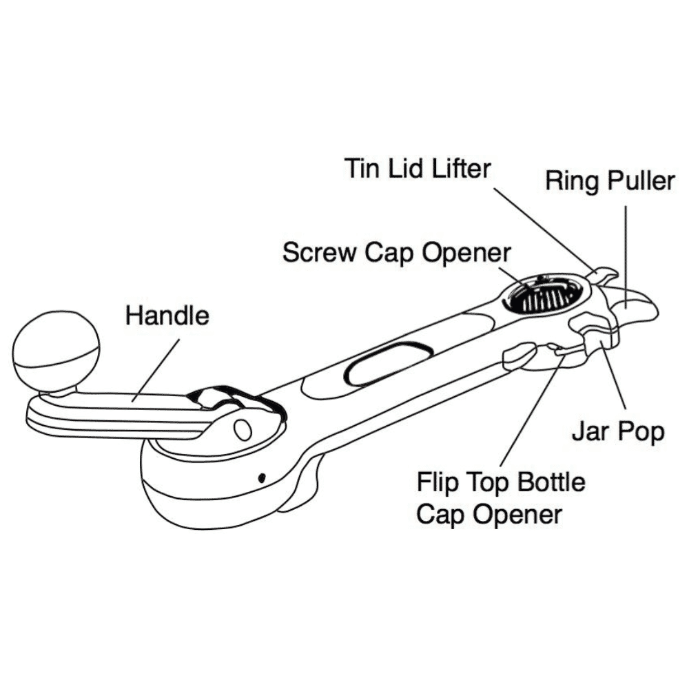 aidapt multi use tin opener features