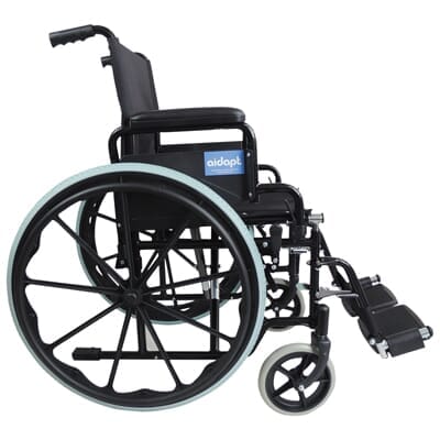 aidapt self propelled steel transit chair side view