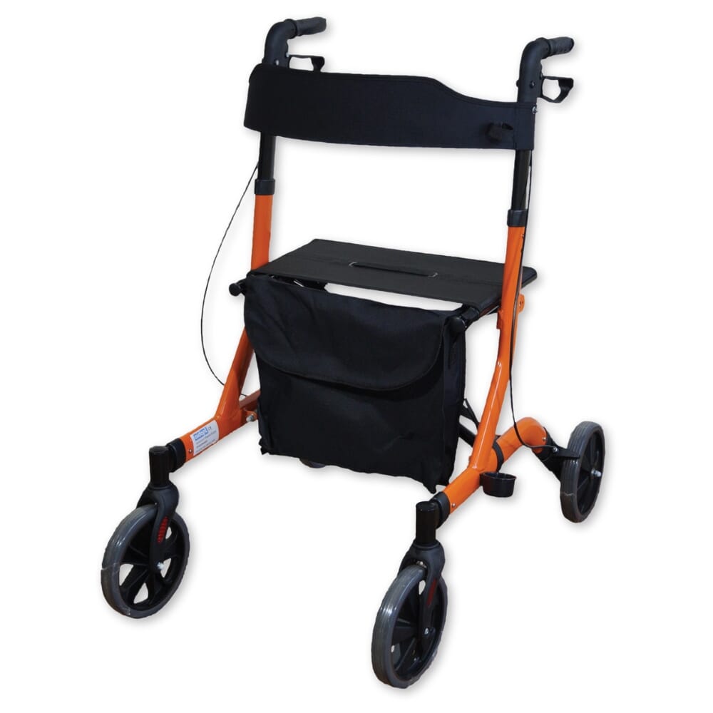 aidapt ultra lightweight folding rollator orange 1