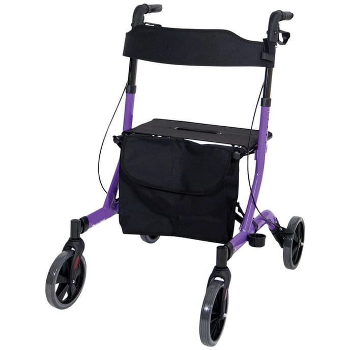 aidapt ultra lightweight folding rollator purple