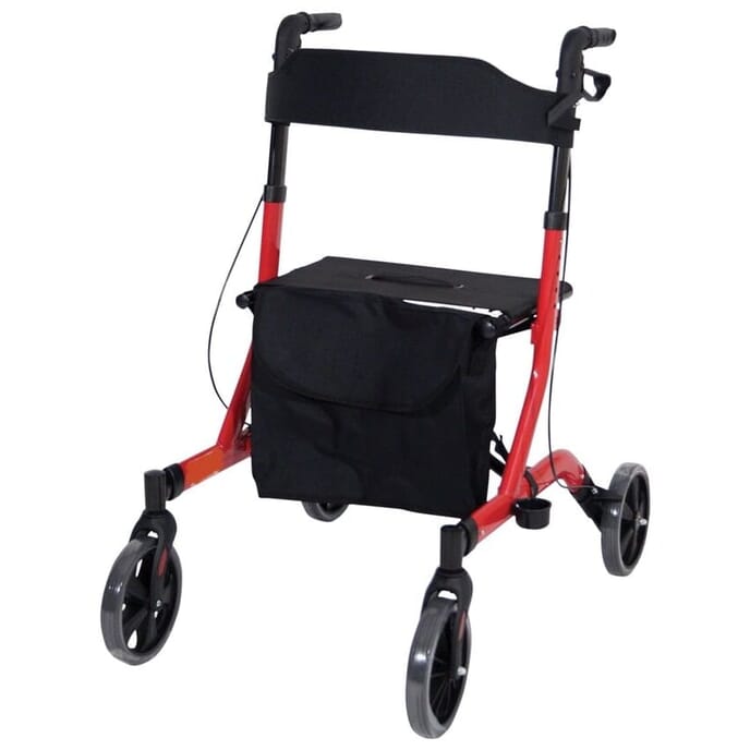 aidapt ultra lightweight folding rollator red