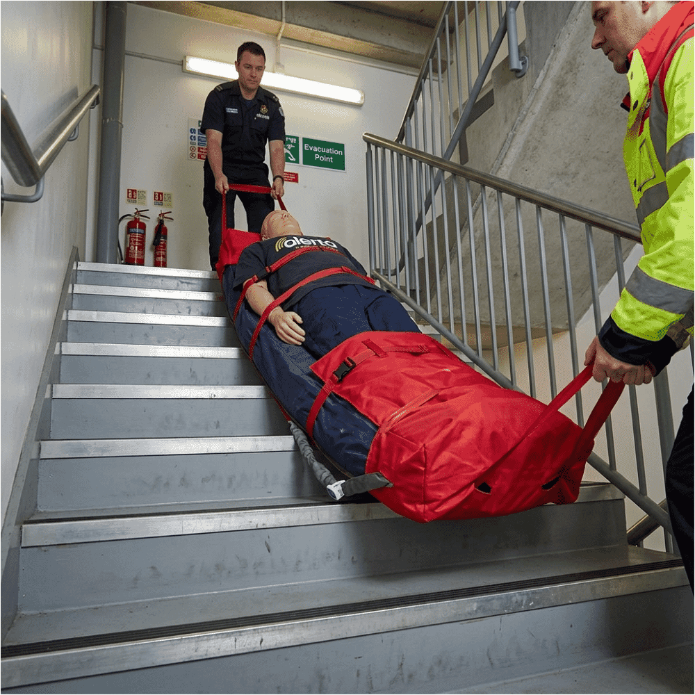 alerta air mattress evacuation sheet in use
