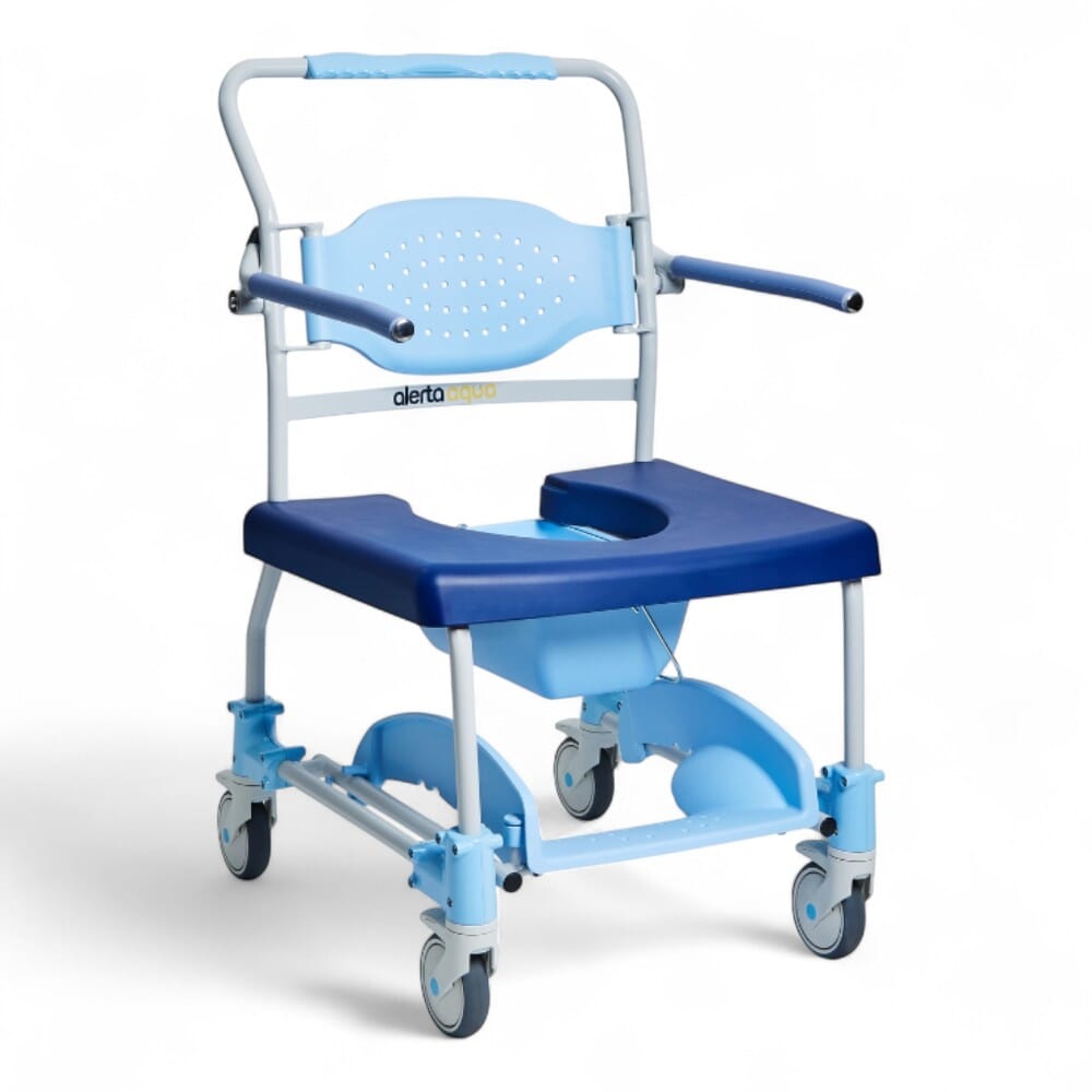 alerta aqua bariatric shower commode chair no foot rest