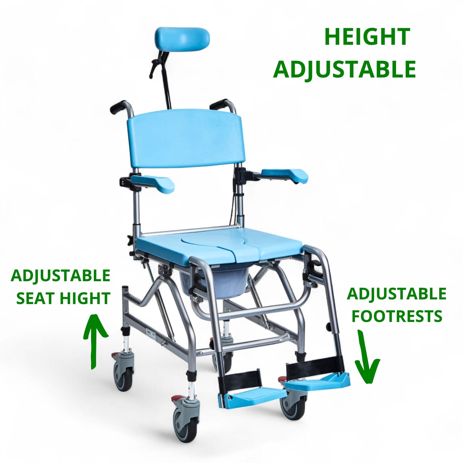 alerta aqua community tilt in space shower commode chair adjustable