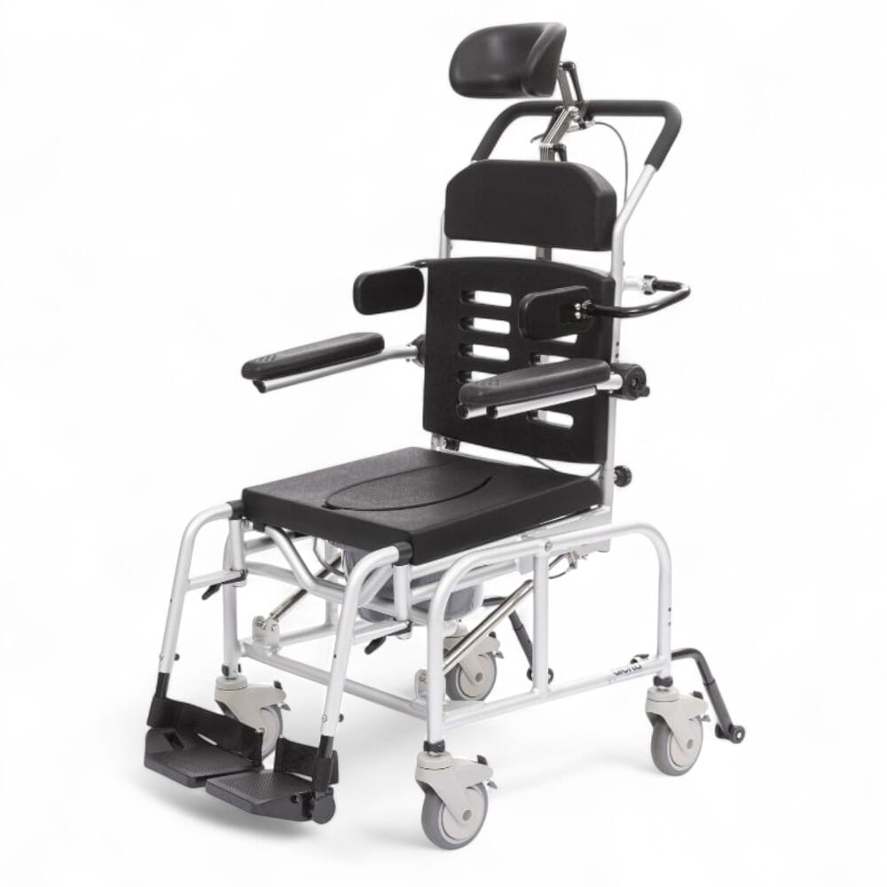 alerta aqua tilt in space hi lo shower commode chair no tilt