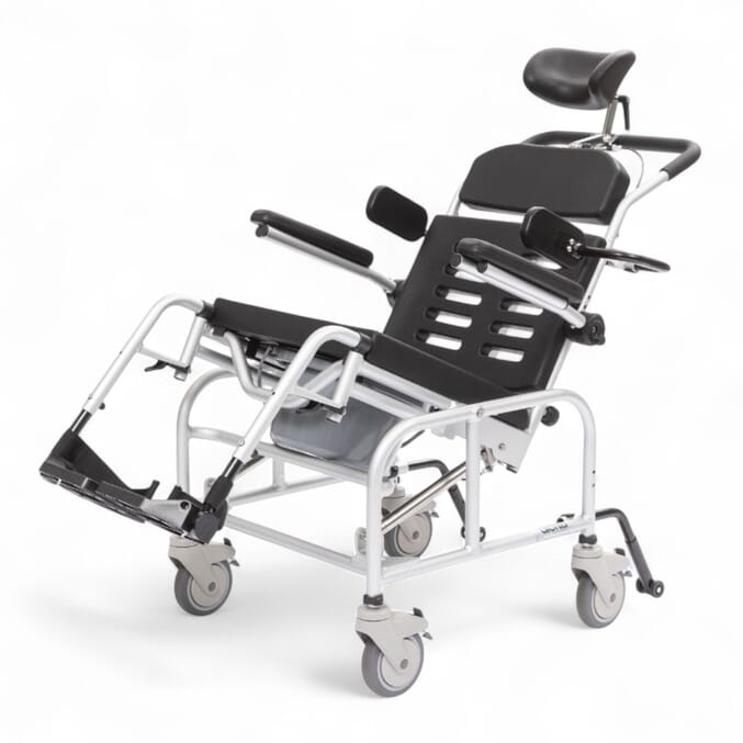 alerta aqua tilt in space hi lo shower commode chair