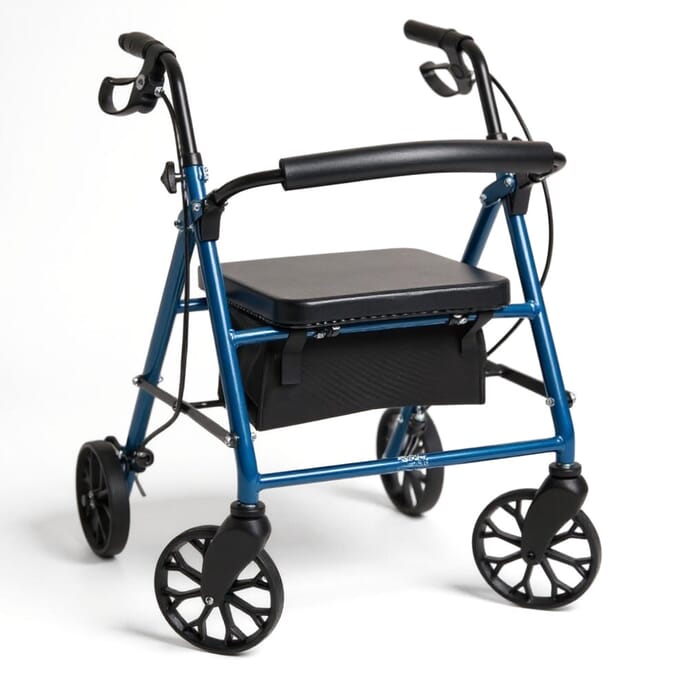 alerta four wheel rollator with seat