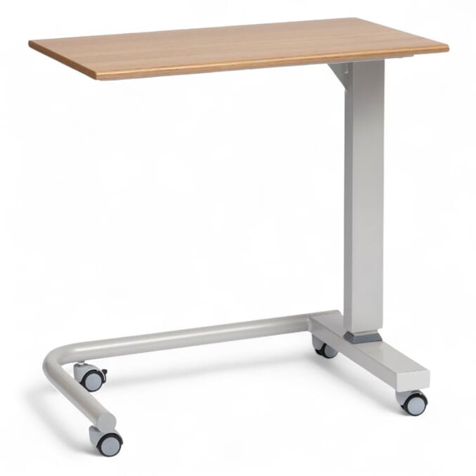 alerta gas lift overbed wheelchair table oak