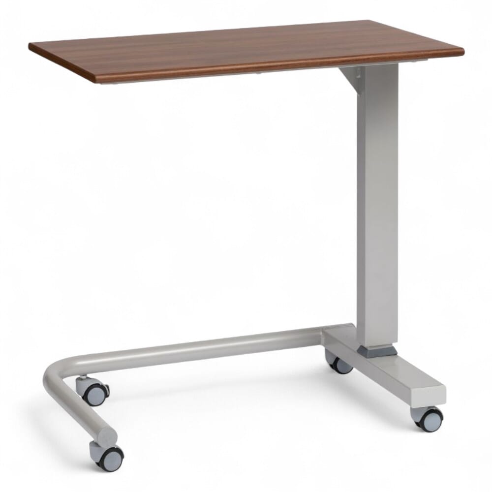 alerta gas lift overbed wheelchair table walnut