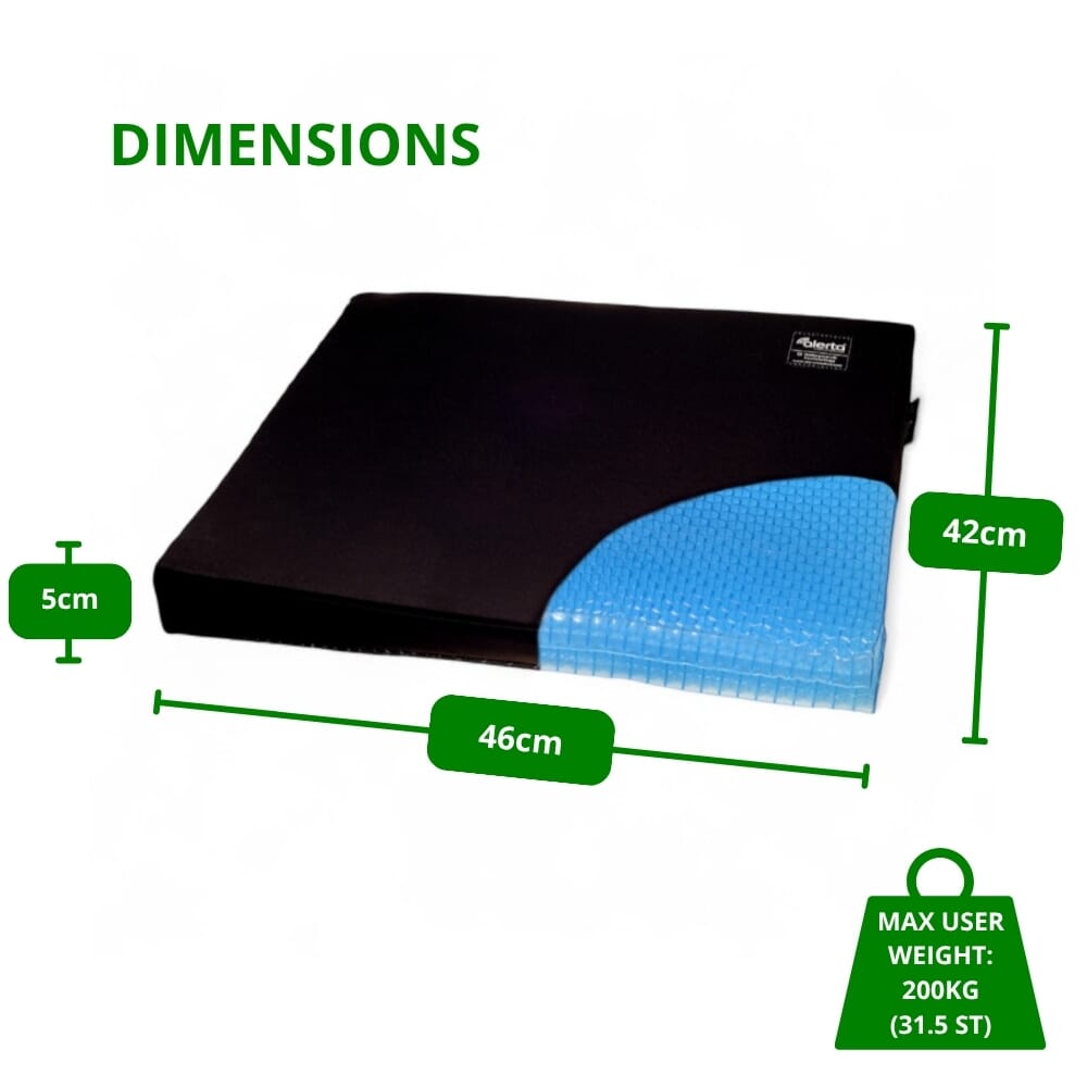 alerta gelcube cushion dimensions