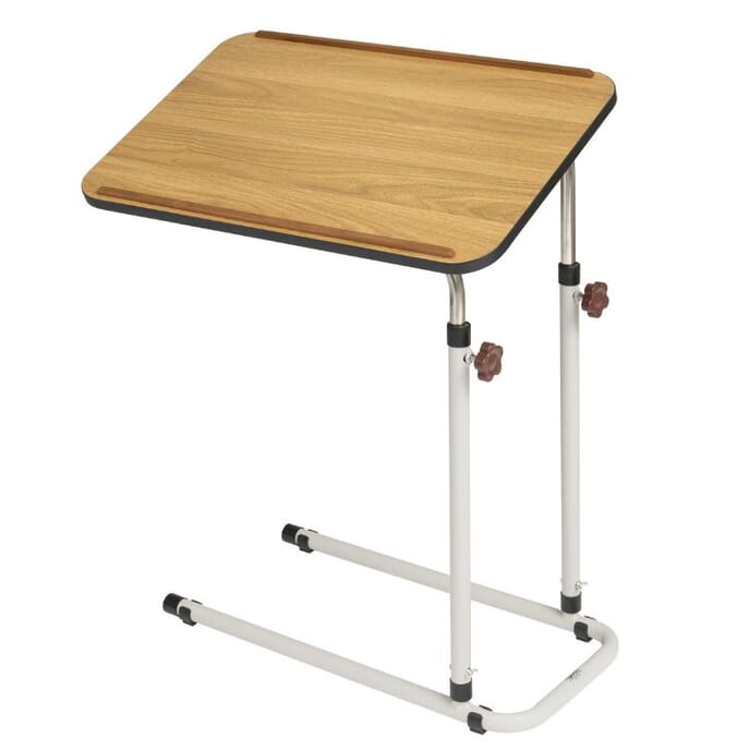 alerta overbed table oak no castors