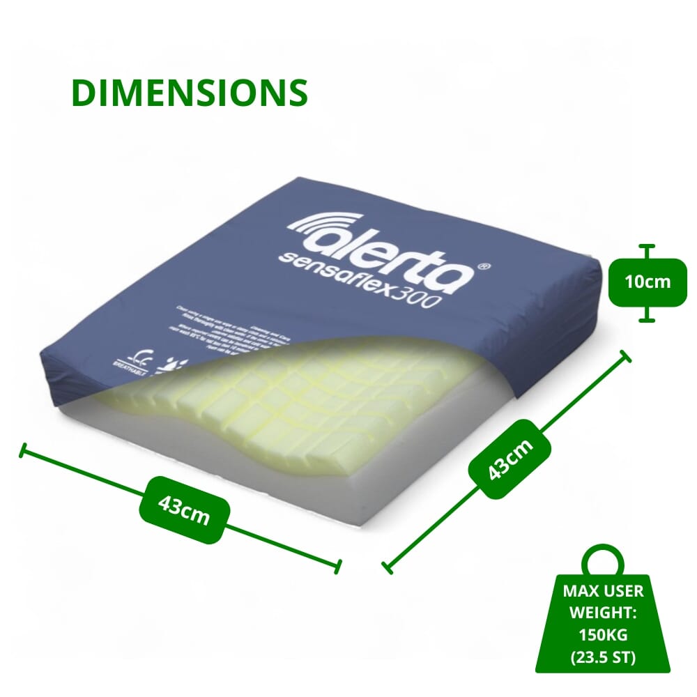 alerta sensaflex 300 foam cushion dimensions