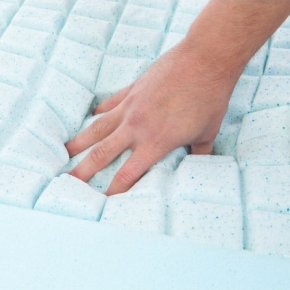 alerta sensaflex 4000 gel topped pressure relief mattress hand on bed