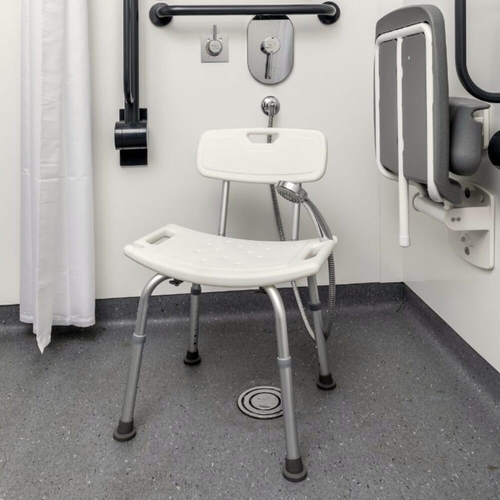 alerta shower stool with backrest lifestyle