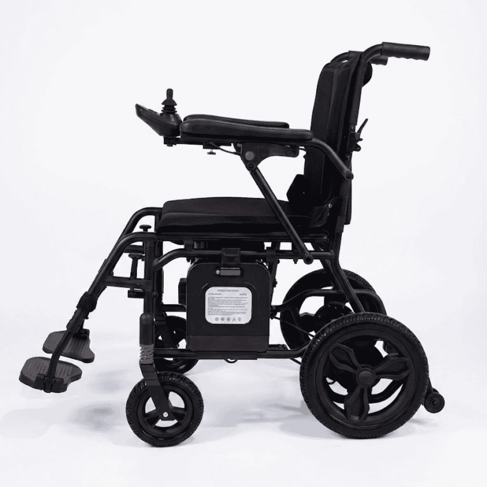 aluminium folding electric wheelchair side
