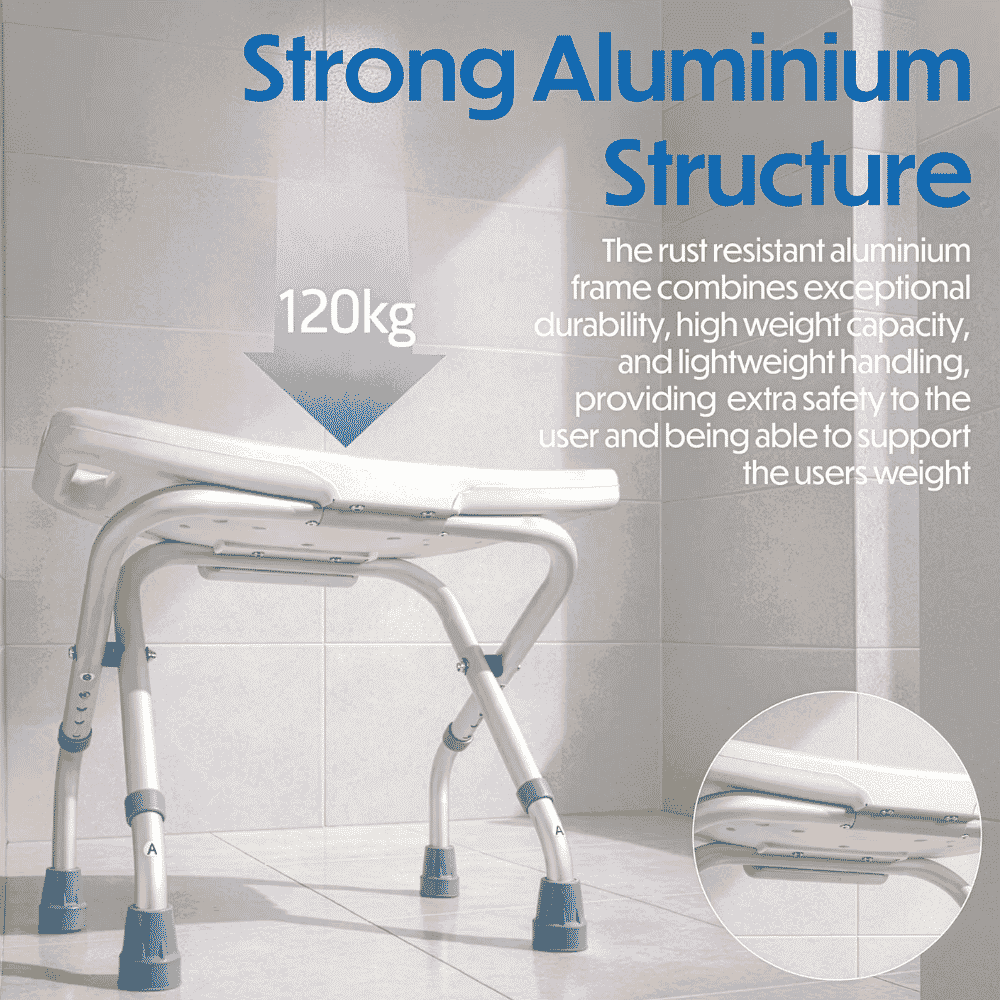 aluminium folding shower seat max weight