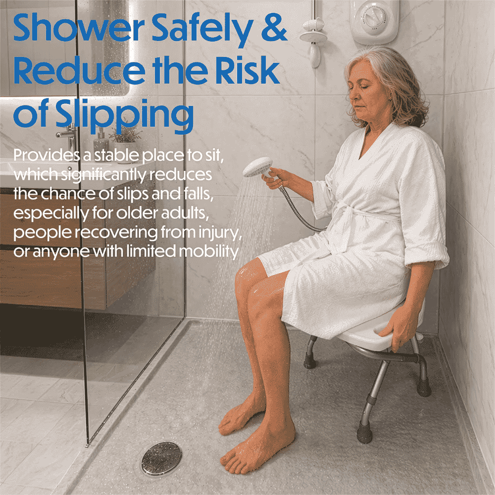 aluminium folding shower seat reduce the risk of slipping
