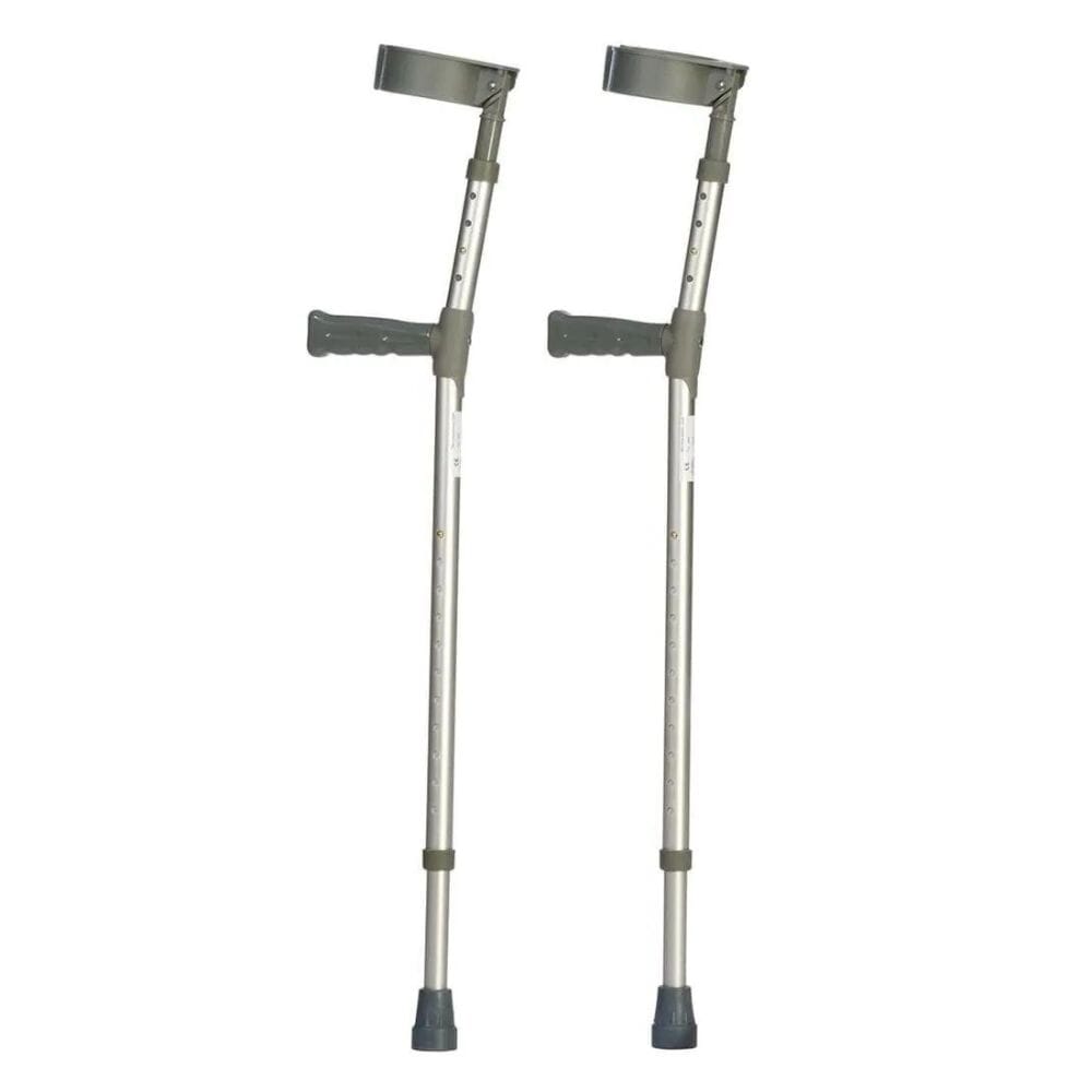 View Aluminium Forearm Crutches Double Adjustable Extra Long information