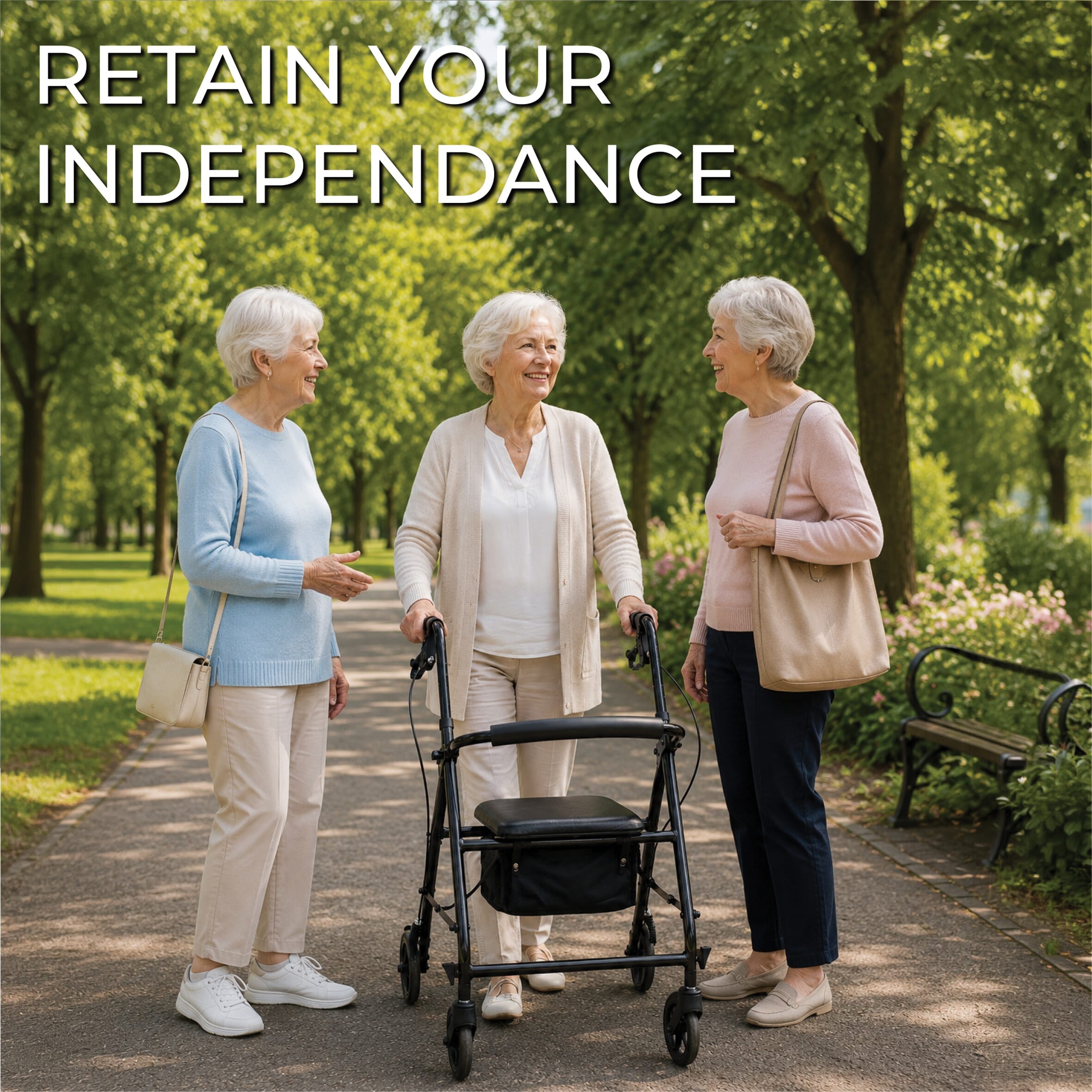 aluminium rollator with seat lifestyle