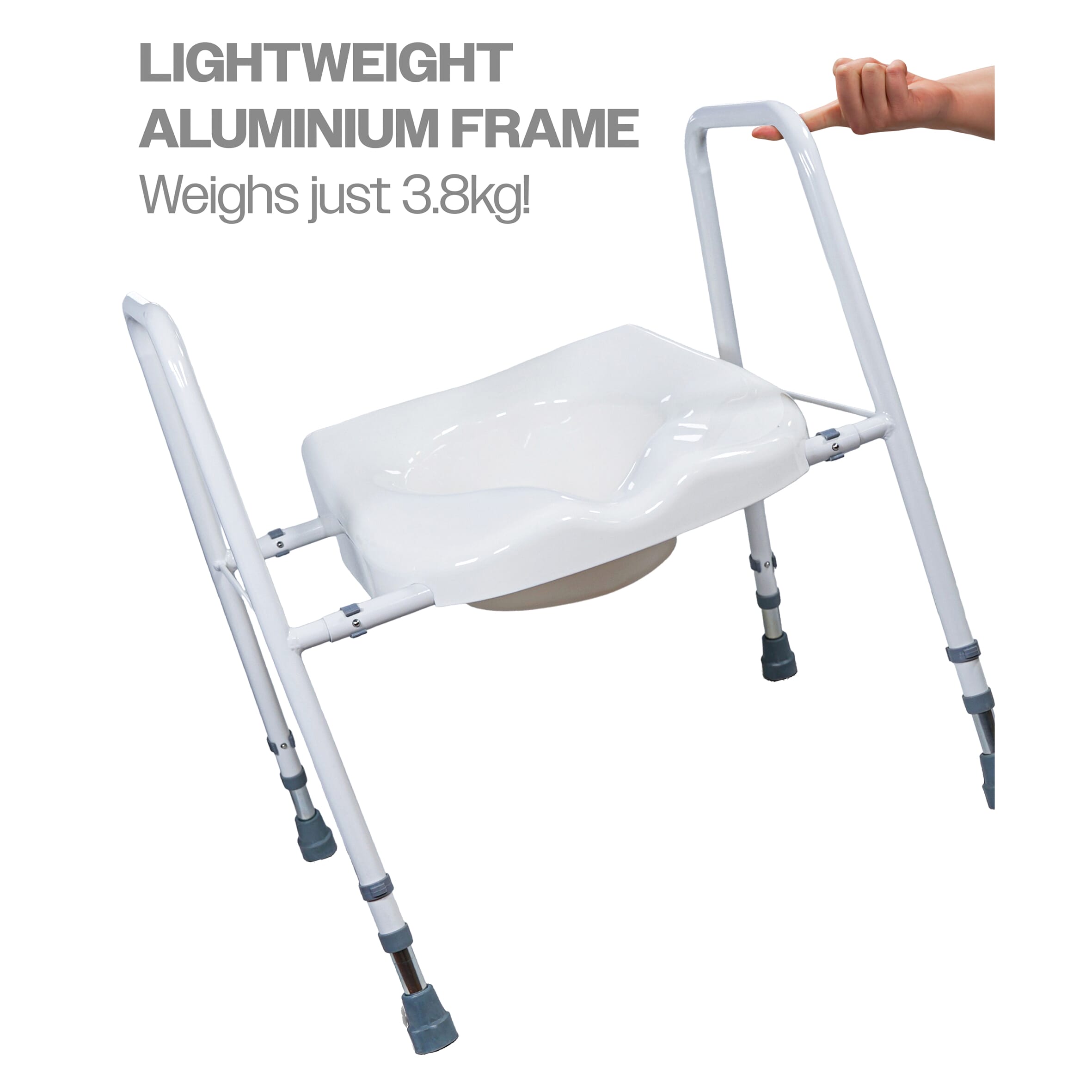 aluminium solo president width adjustable toilet seat and frame 6